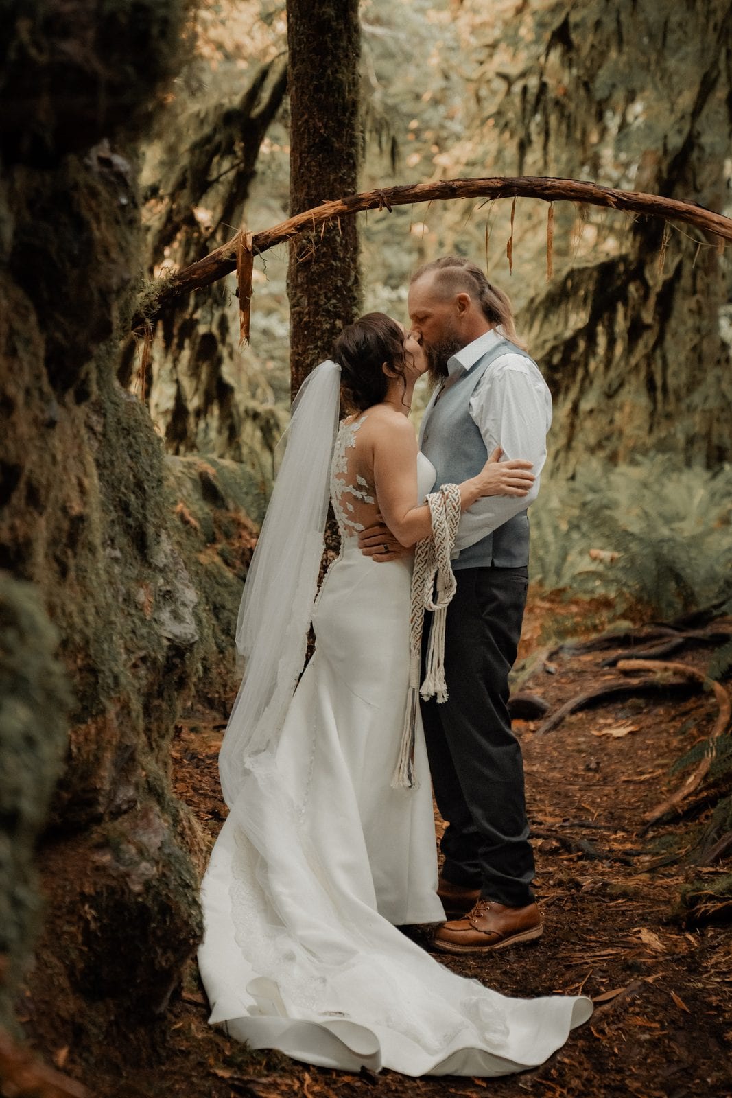Exchanging rings during the ceremony