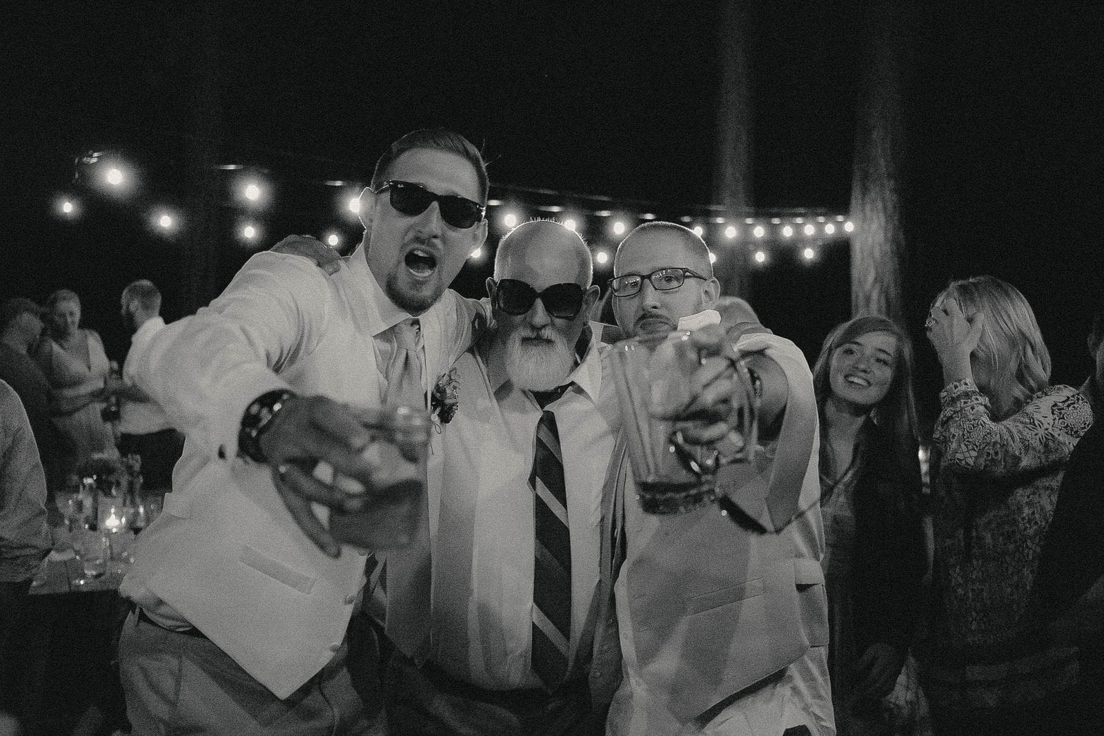 Celebrating on the reception dance floor